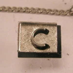 C Initial Monogram Letter Vintage SWANK Lapel Pin Tie Tack chris clyde y101 - Picture 1 of 4