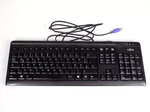 Fujitsu KB410 PS2 PS/2 QWERTZ Deutsche Tastatur Schwarz German Keyboard Black - Bild 1 von 1