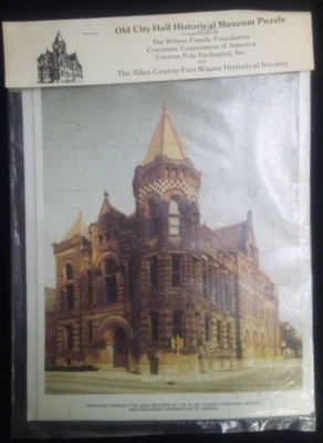 VTG FORT WAYNE INDIANA HISTORICAL SOCIETY JIGSAW PUZZLE OLD CITY HALL NEW SEALED - Image 1 of 4