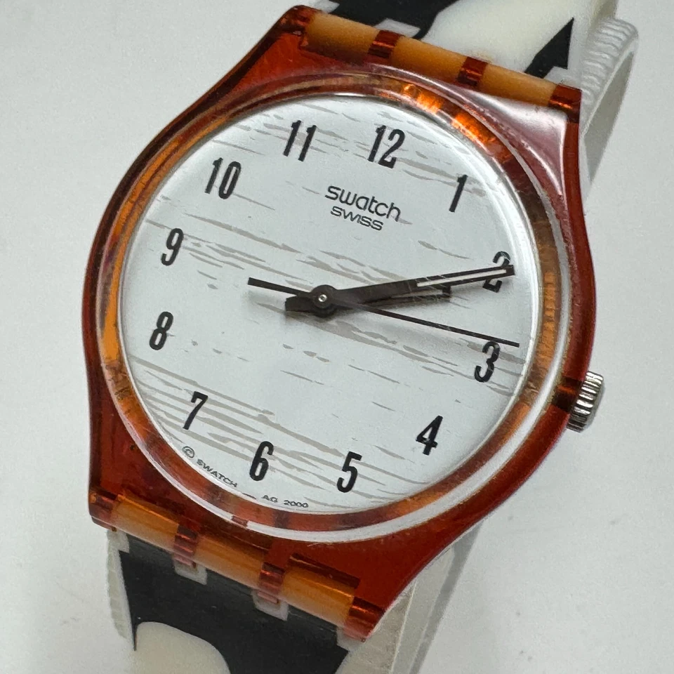 Reloj Swatch Suizo Cuarzo D'oeuvre Chicago Hombre Marrón Analógico Batería Nueva Foto 1 de 4
