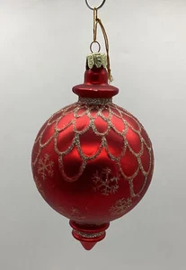 Vintage Trim A Home Sparkling Traditions 7”Red/Gold Spear Glass Ornement - Picture 1 of 18