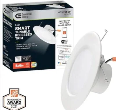 Eléctrico comercial 5/6 pulgadas Borde de luz empotrada LED CCT seleccionable en color inteligente Foto 1 de 4