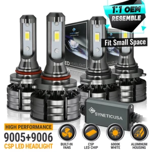 Syneticusa 9005 9006 LED Headlight Combo Kit Light CSP Bulbs Hi Low Beam - Picture 1 of 9