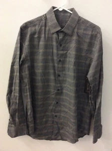 Tasso Elba Men's Plaid Long Sleeve Shirt, Grey Combo, Medium - Picture 1 of 2