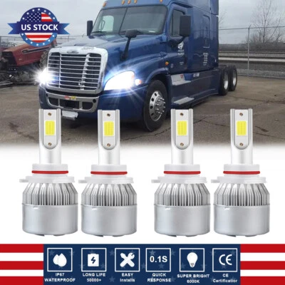 For Freightliner Coronado 2013-18 4x 6000K High Low Beam LED Headlight Bulbs Kit - Image 1 of 4