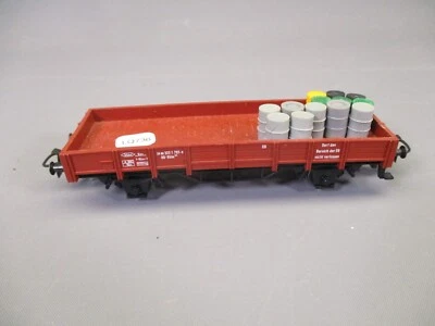 LQ736 MARKLIN 4423 Train Ho 1/87 Wagon tombereau bords bas DB chargement bidons - Photo 1/4