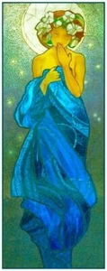 The Night Sky by Alfons Maria Mucha Counted Cross Stitch Pattern - Picture 1 of 10