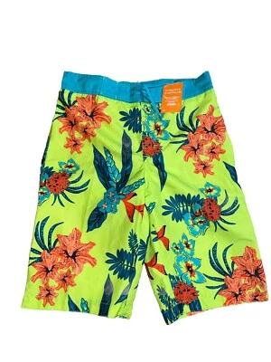GYMBOREE Sunscreen  Green Floral SWIM TRUNKS Size 12 - Image 1 of 3