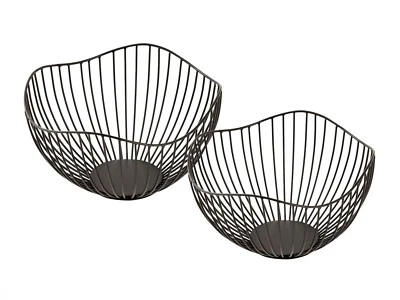 Obstkorb SET2 Dekokorb Metall ø 25 H 14 cm Brotkorb Obstschale Geschenkkorb - Bild 1 von 4