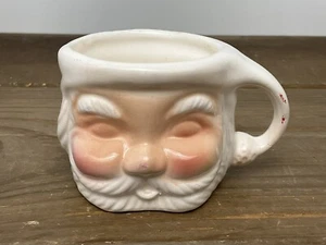 Vintage Santa Mug 2.25” Tall Rosy Cheeks Hand Painted Ceramic - Picture 1 of 17