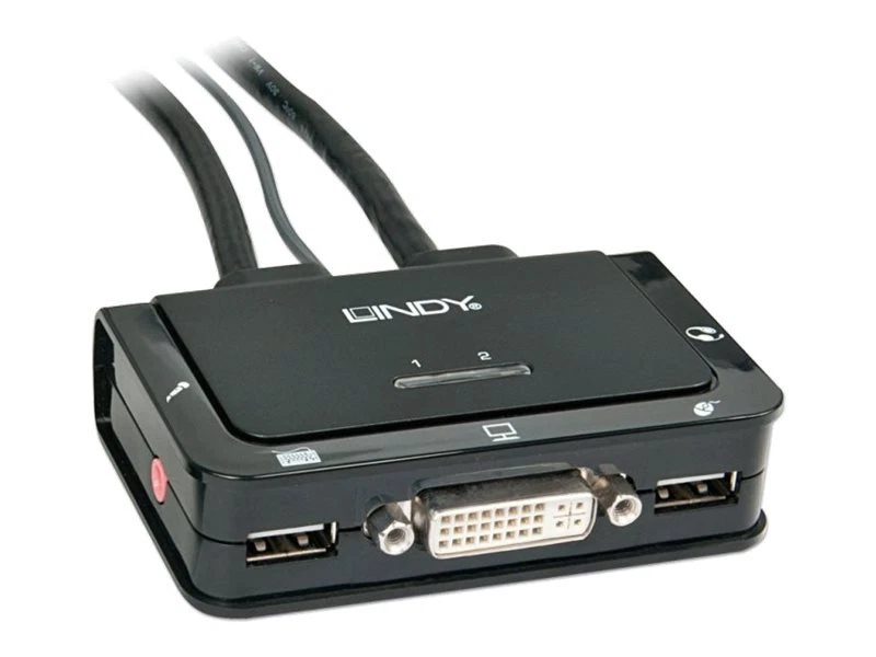 Lindy DVI KVM Switch Compact USB 2.0 Audio 2 Port