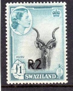 SWAZILAND QEII SG;77b, 2r on £1, LMM Cat £150. TYPE II (bottom) - Picture 1 of 2