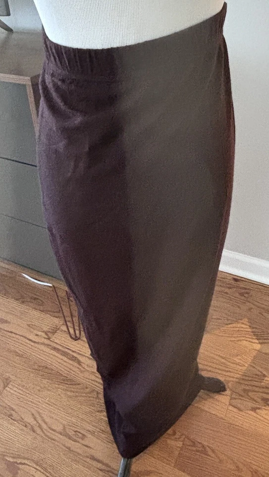 Lilith France Maxi Skirt with Wide Ribbed Band at Hem, Size Medium, Brown - Image 1 of 4
