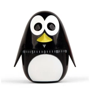 Novelty Kitchen Egg Timer Penguin 60 Minute Wind Up Countdown For Food Cooking - Picture 1 of 2