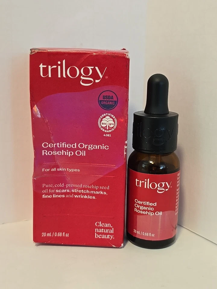 Trilogy Certified Organic Rosehip Oil.  10ml. Good For Scars, Stretch marks. - Image 1 of 1