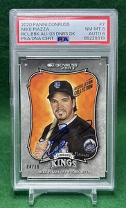 2020 Donruss Mike Piazza #7 Collezione da Collezione Buy Back Auto SP 04/10 PSA 8 - Foto 1 di 5