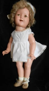 18" SHIRLEY TEMPLE doll ~ Composition, marked on back ~ Nice vintage condition - Picture 1 of 9