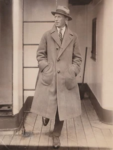 Foto de prensa de 1926 golfista escocés Jock Hutchison en Nueva York en barco SS Munargo - Imagen 1 de 2