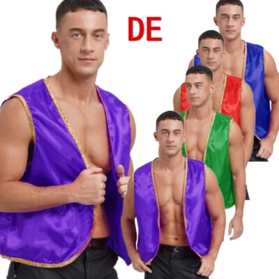 RANRANN DE Herren Arabischer Prinz Kostüm Weste Mittelalter Steampunk Anzugweste