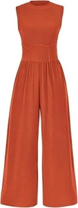 Womens Jumpsuits Dressy One Piece Outfits Sleeveless Wide Leg Pants Rompers Sz L - Picture 1 of 12