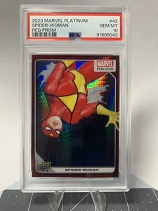 2023 Marvel Platinum Spider-Woman Prisma Rosso /199 PSA 10 - Foto 1 di 2