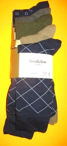 5 PAIRS - GOODFELLOW - CREW SOCKS - MEN'S SHOE SIZE 7-12 - VARIOUS PATTERNS - Picture 1 of 2