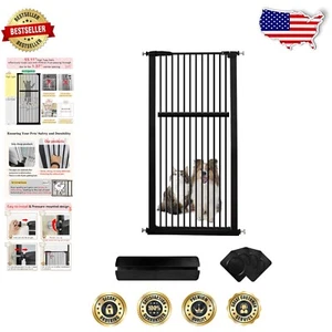 No-Drill Extra Tall Pet Gate 30.12"-34.05" for Cats - Secure & Easy Install - Picture 1 of 12