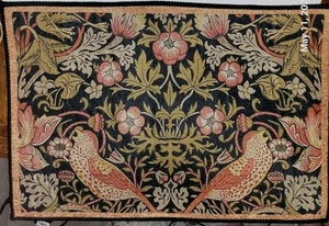 Alfombra de mesa de piso William Morris tapiz floral pájaros - Imagen 1 de 5