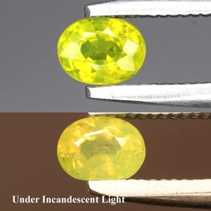 💎 0,29ct 4x3mm Oval Natürlicher Gelb Grün Alexandrit - Madagaskar Edelstein - Bild 1 von 6