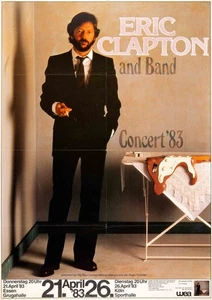 Eric Clapton 1983 German  Framed Concert Poster - Picture 1 of 2