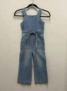 COPPER KEY Tie Waist Back Zipper Sleeveless Denim Jumpsuit Girls SZ S / 7 - Picture 1 of 10