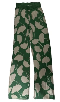 Pantalones para mujer Diane Von Furstenberg Target verde blanco floral pierna ancha tejido XXS Foto 1 de 4