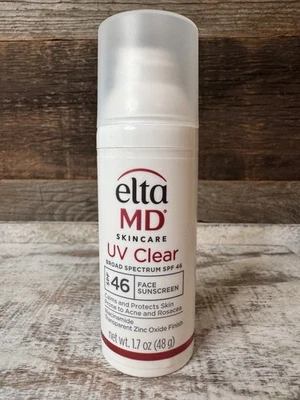 Protector solar facial EltaMD UV transparente de amplio espectro FPS 46 1,7 oz NUEVO | PRECIO DE VENTA SUGERIDO POR EL FABRICANTE = $43 Foto 1 de 3