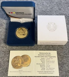 Deutschland 100 € Euro Goldmünze 2025 Prägestätte D Serie Deutsche Literatur - Bild 1 von 4