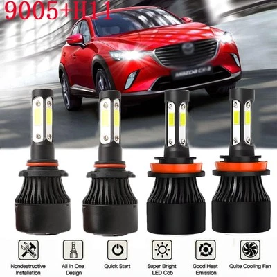 Faro LED 9005 H11 bombillas alto+bajo para Mazda CX-3 2016-2019 6000K 4 PIEZAS Foto 1 de 4
