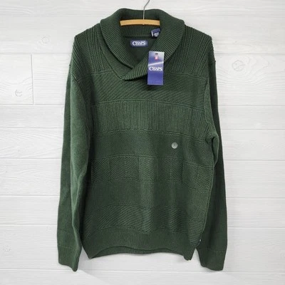 Suéter Chaps Cuello Chal Verde Talla Grande Nuevo Con Etiquetas Foto 1 de 4