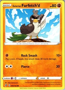 Galarian Farfetch'd 094/192 Common Regular SWSH02: Rebel Clash LP - Picture 1 of 2