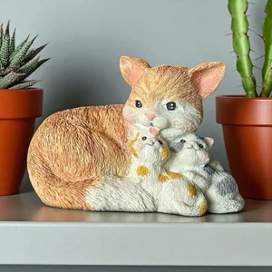 Classic Treasures Musical Mother Cat & Kittens Shelf Sitter Plays "Close To You" - Picture 1 of 12