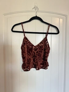 victorias Secret Y2K Vintage Silk Blend Orange Burnout Velvet Tank Size Small - Picture 1 of 6