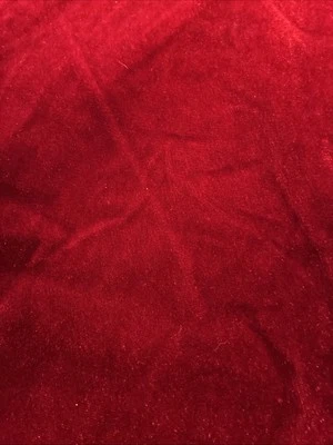 Royal Velvet Fabric Soft and Plush Non Stretch Deep Red 45" x 44" - Image 1 of 3