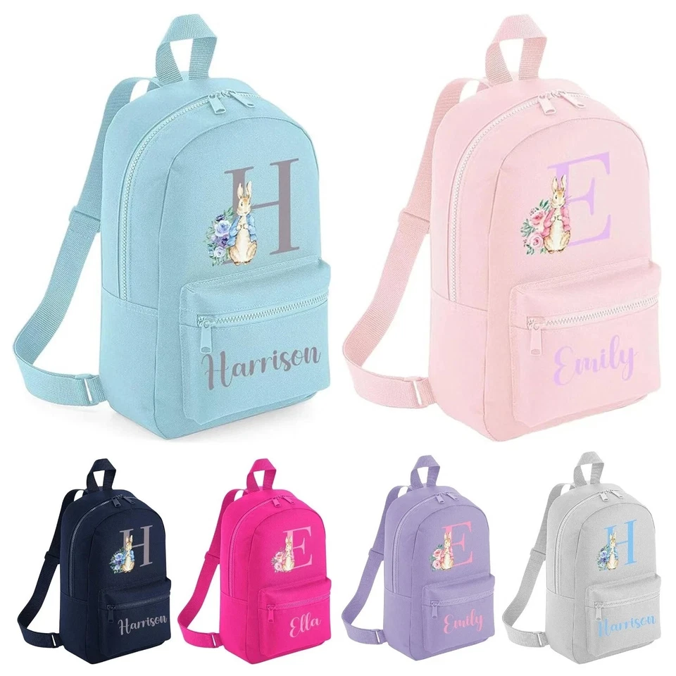 Personalised Backpack Baby Toddler Rabbit Rucksack Girls Boys 35 x 23 x 12 cm - Image 1 of 1