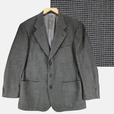 Blazer De Colección Nordstrom 40R Hombres Gris Cabeza de Uñas Tweed Pecho Único EE. UU. Lana Preppy Foto 1 de 4