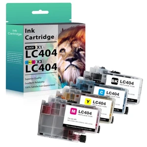 4 Pk High Yield LC404 Ink For Brother LC404 MFC-J1205W MFC-J1215W MFC-J1205W XL - Picture 1 of 4
