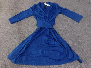 Vestido Banana Republic Issa London Collection para mujer azul medio envolvente manga 3/4 - Imagen 1 de 17