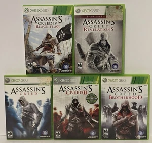 Assassins Creed Xbox 360 Lot 5 Games ..  1, 2 , Brotherhood, Revelations, Black - Picture 1 of 5