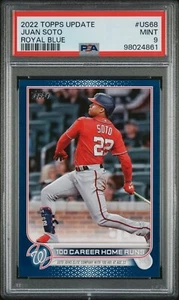 2022 TOPPS UPDATE US68 JUAN SOTO ROYAL BLUE PSA 9 MINT 100 CAREER HOME RUNS - Bild 1 von 2