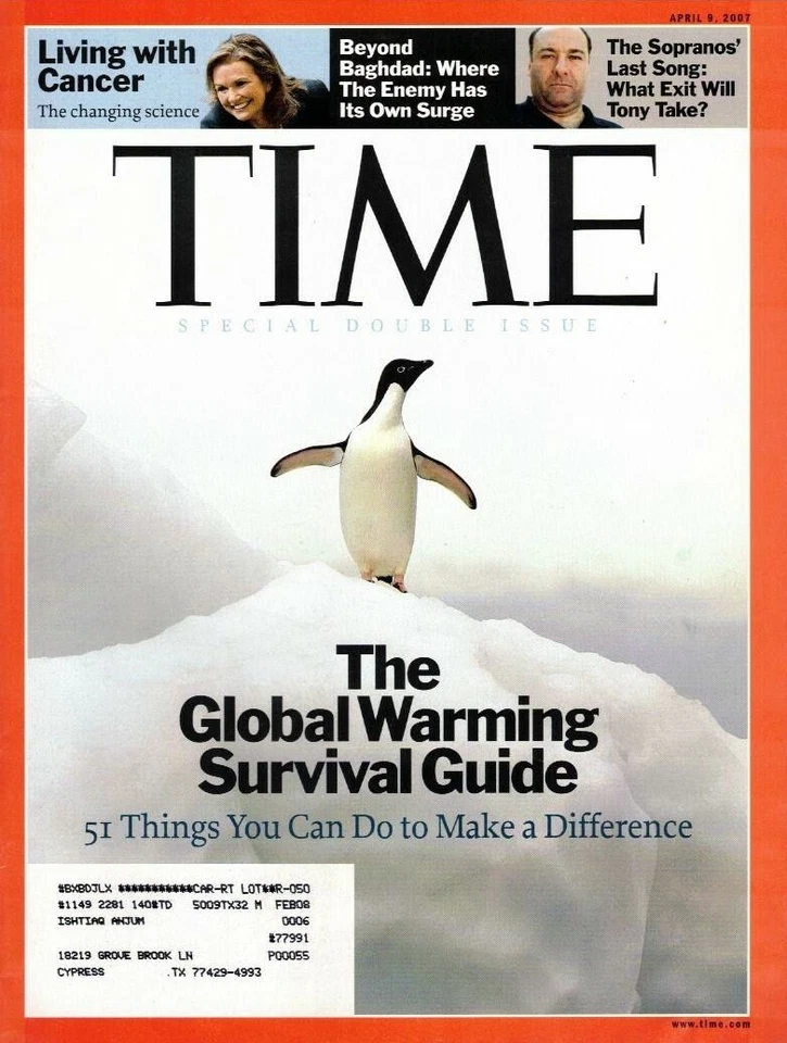 Time Magazine April 9 2007-Global Warming Survival Guide - Image 1 of 1