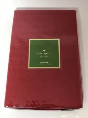 *NEW* Kate Spade All The Trimmings Holiday Tablecloth - 60" x 120" Cranberry Red - Image 1 of 2