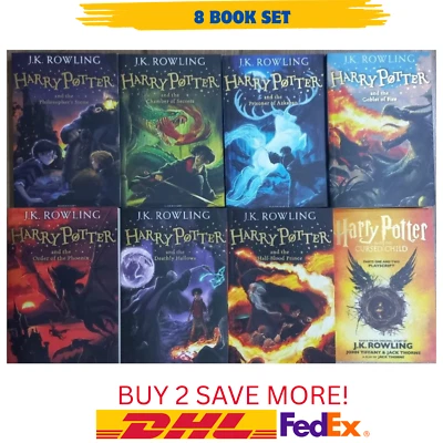 Harry Potter Complete UK 8 Books set Childrens Box Set Collection by J K Rowling - Image 1 of 4