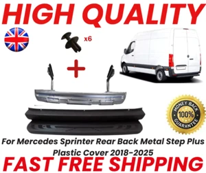 For Mercedes Sprinter Rear Back Metal Step Plus Plastic Cover 2018-2025+x6 clips - Picture 1 of 2